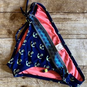 Arizona Jean Co Womens Navy Blue Anchor Side Tie Bikini Bottoms Size‎ Medium